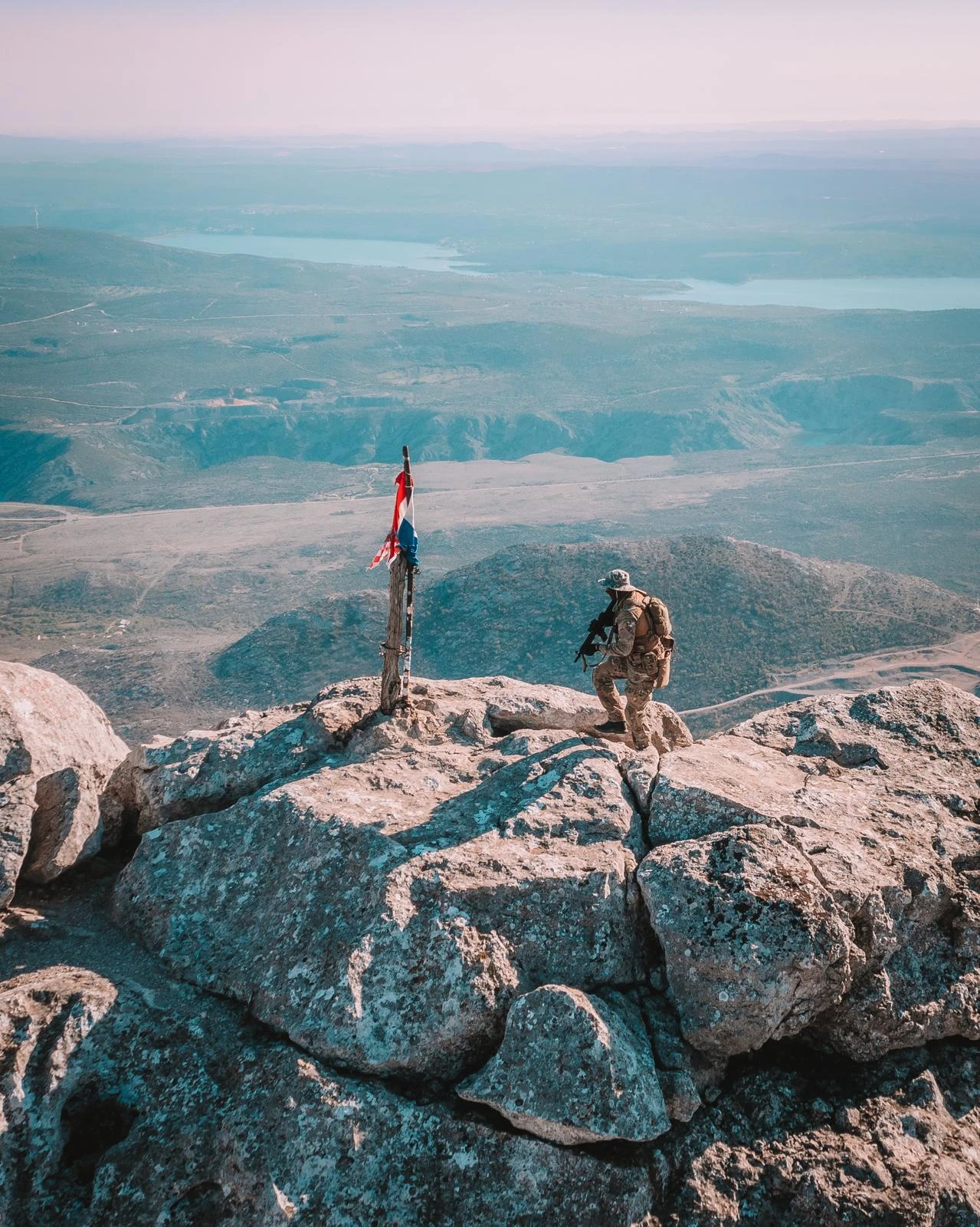 Field operator on a remote mountain summit